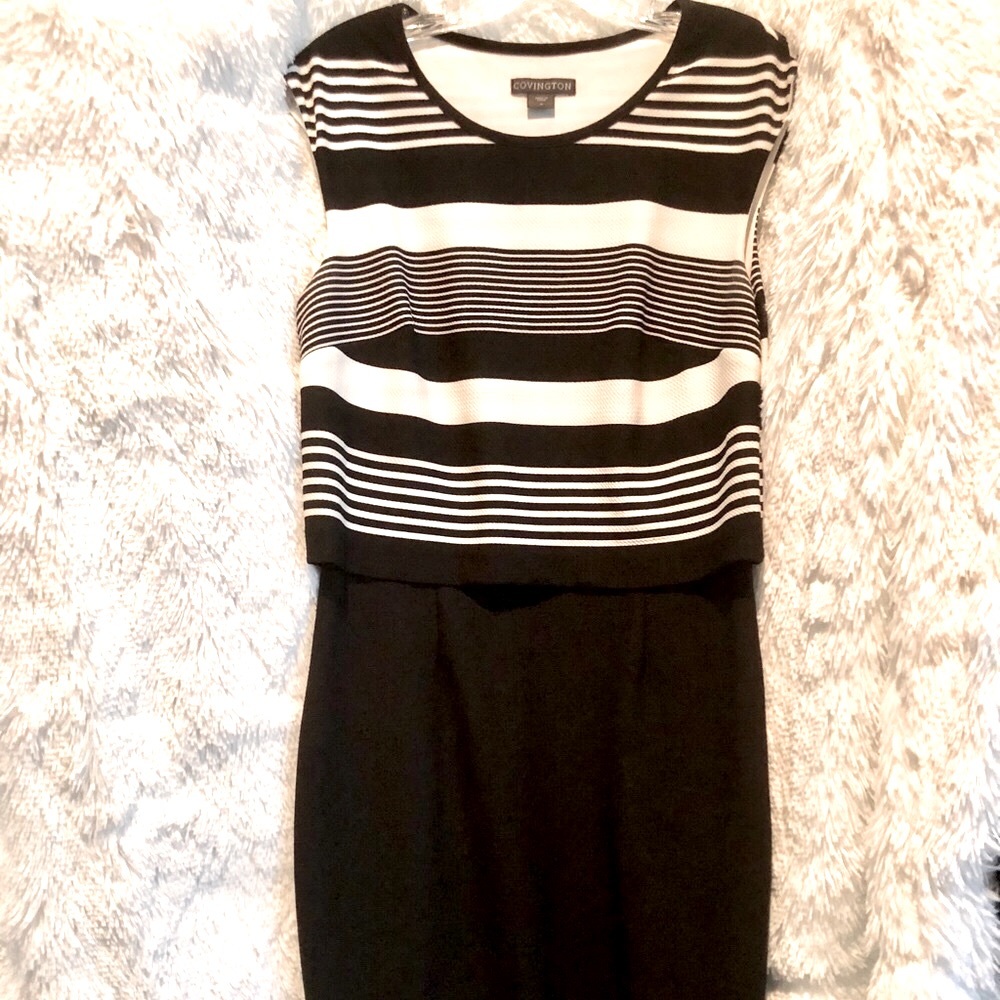 COVINGTON Black and White Dress